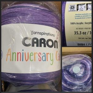 NEW CARON ANNIVERSARY CAKE YARN - grape - 1061 yards #6 super bulky -LIMITED QTY
